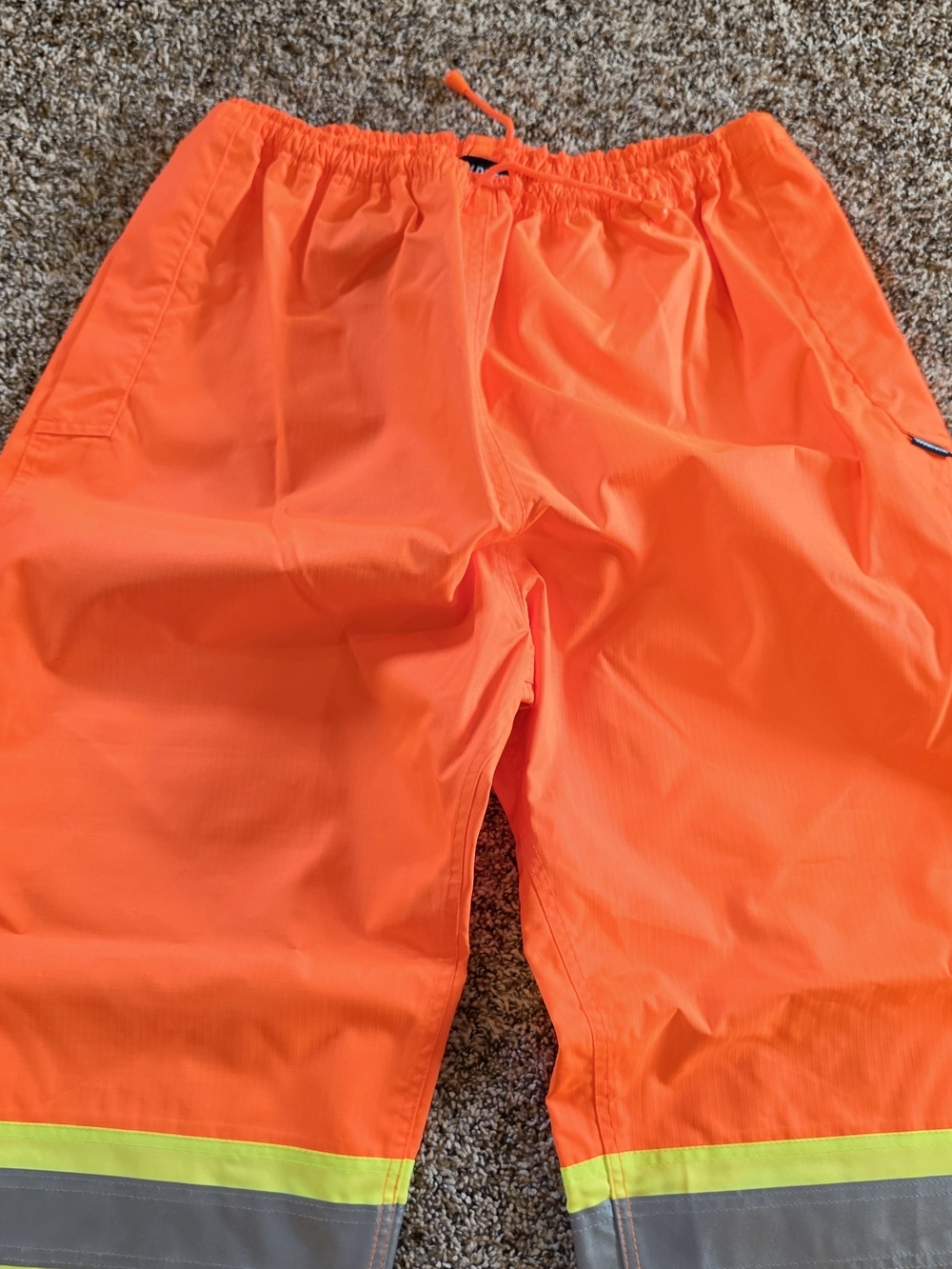 High-Visibility Tough Duck Orange Safety Rain Pants with Reflective Stripes 2XL - Picture 3 of 7